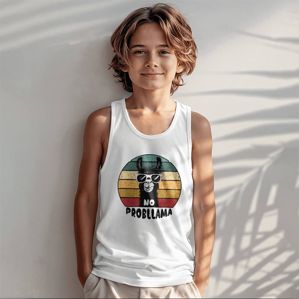 No Probllama Kids Tank Top, Funny Llama Shirt