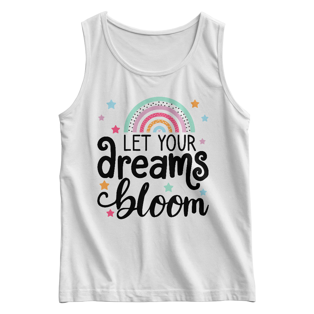 Let Your Dreams Bloom Kids Tank Top, Rainbow Shirt