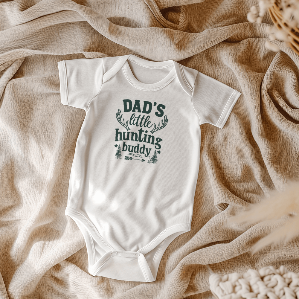 Dad's Little Hunting Buddy Baby Onesie, Father Baby Gift
