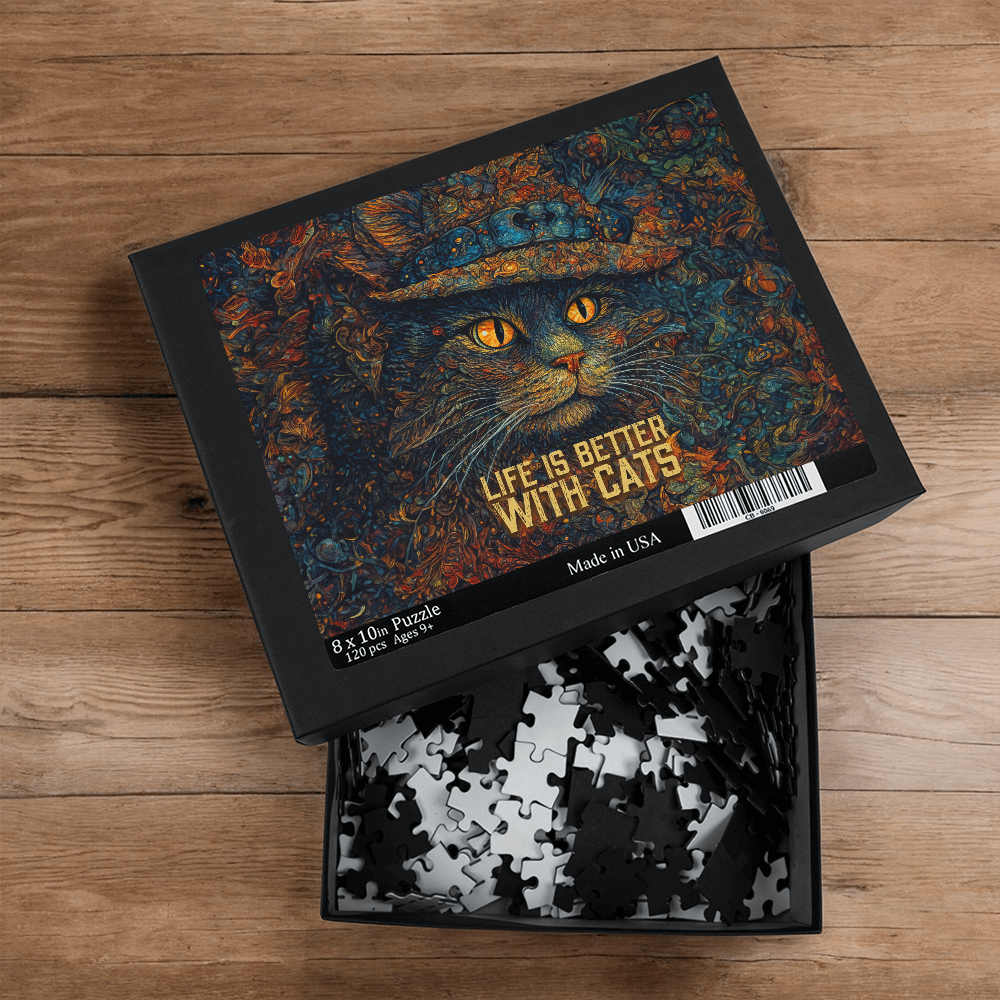 Mosaic Cat — Jigsaw Puzzle, 8 x 10