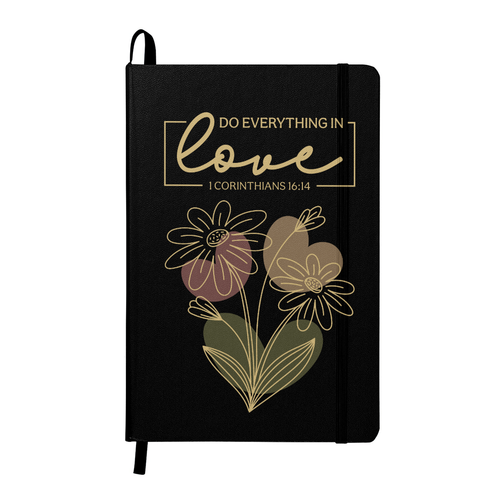 Do Everything In Love - Leather Bound Journal, Black