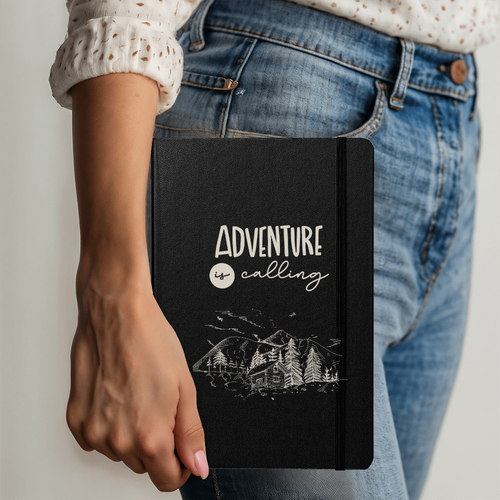 Adventure Is Calling - Leather Bound Journal, Black