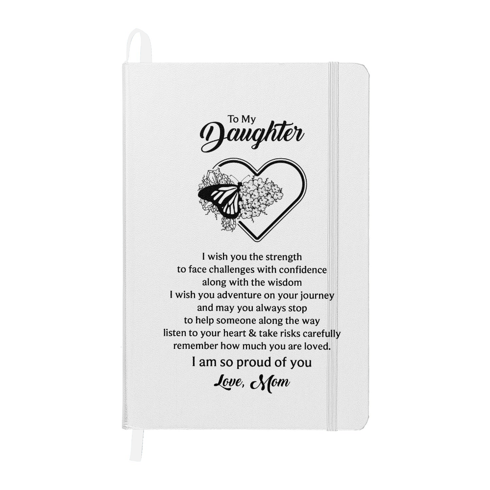 To My Daughter, I Wish You The Strength - Leather Bound Journal, White