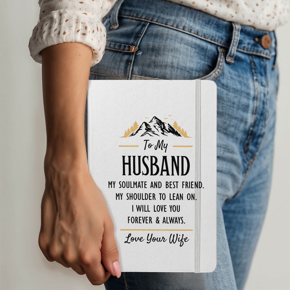 To My Husband, My Soulmate And Best Friend - Leather Bound Journal, Light Colors