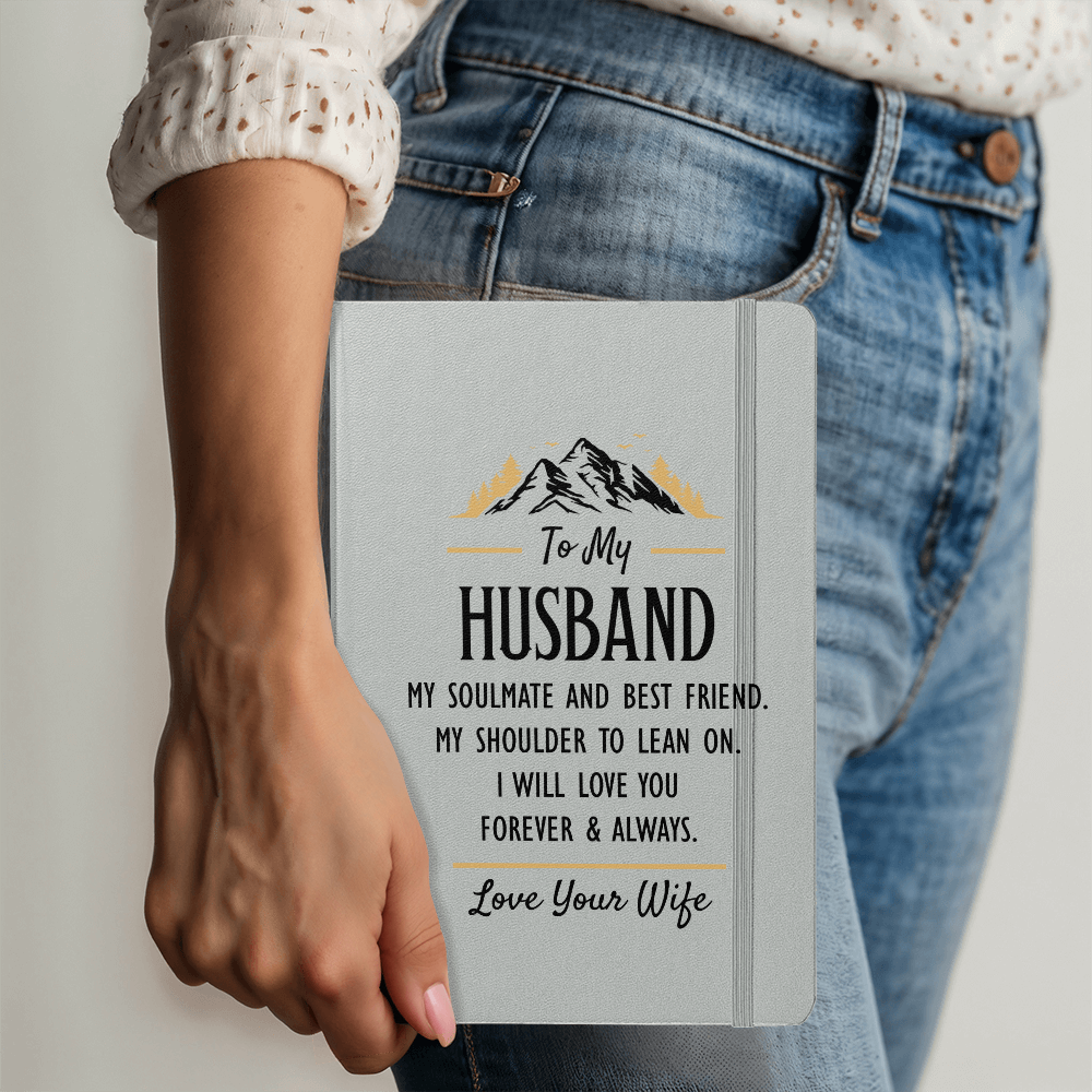 To My Husband, My Soulmate And Best Friend - Leather Bound Journal, Light Colors