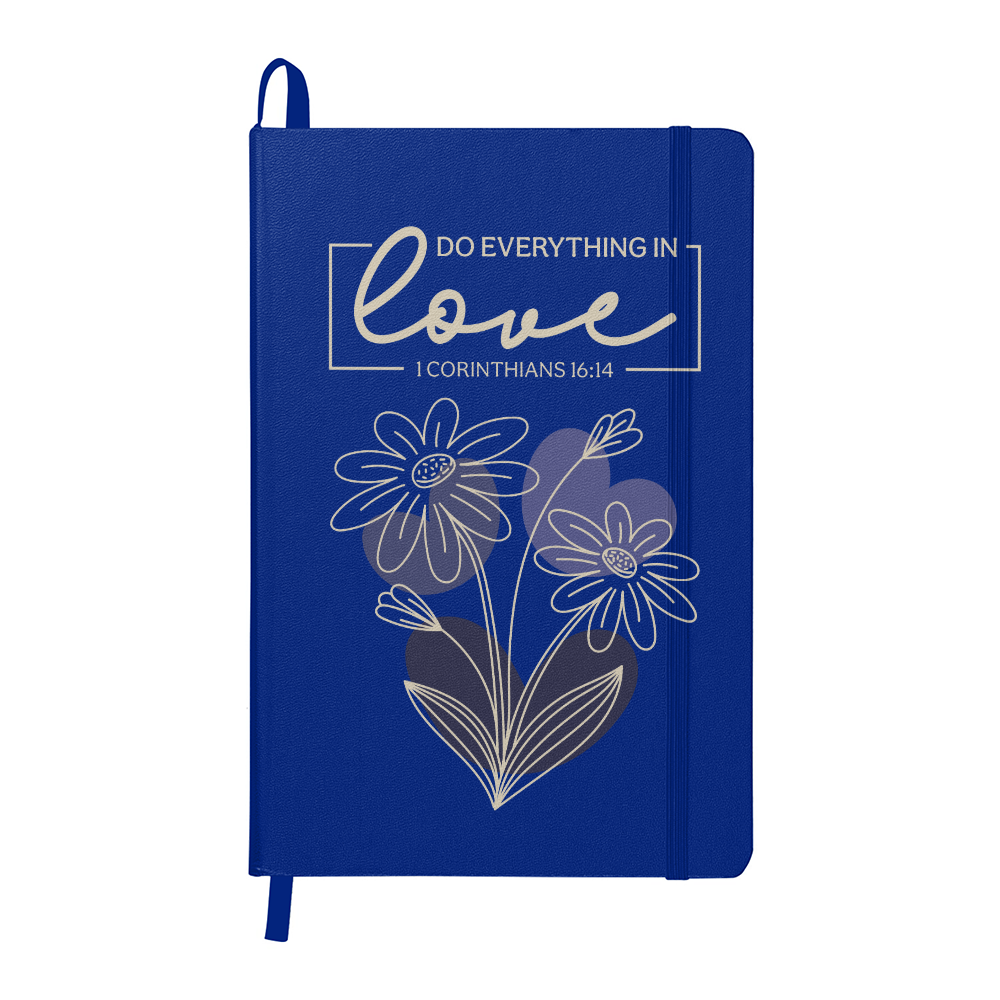 Do Everything In Love - Leather Bound Journal, Blue
