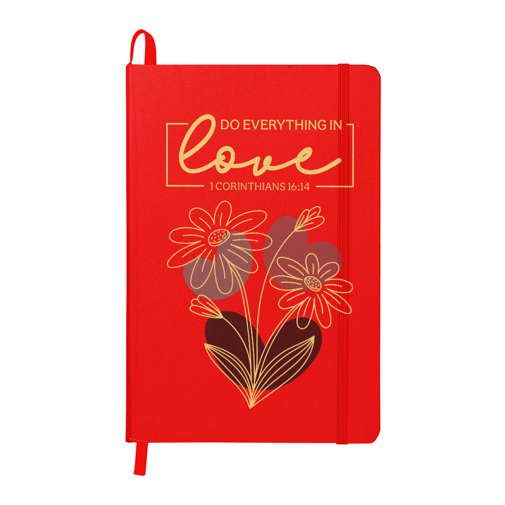 Do Everything In Love - Leather Bound Journal, Red