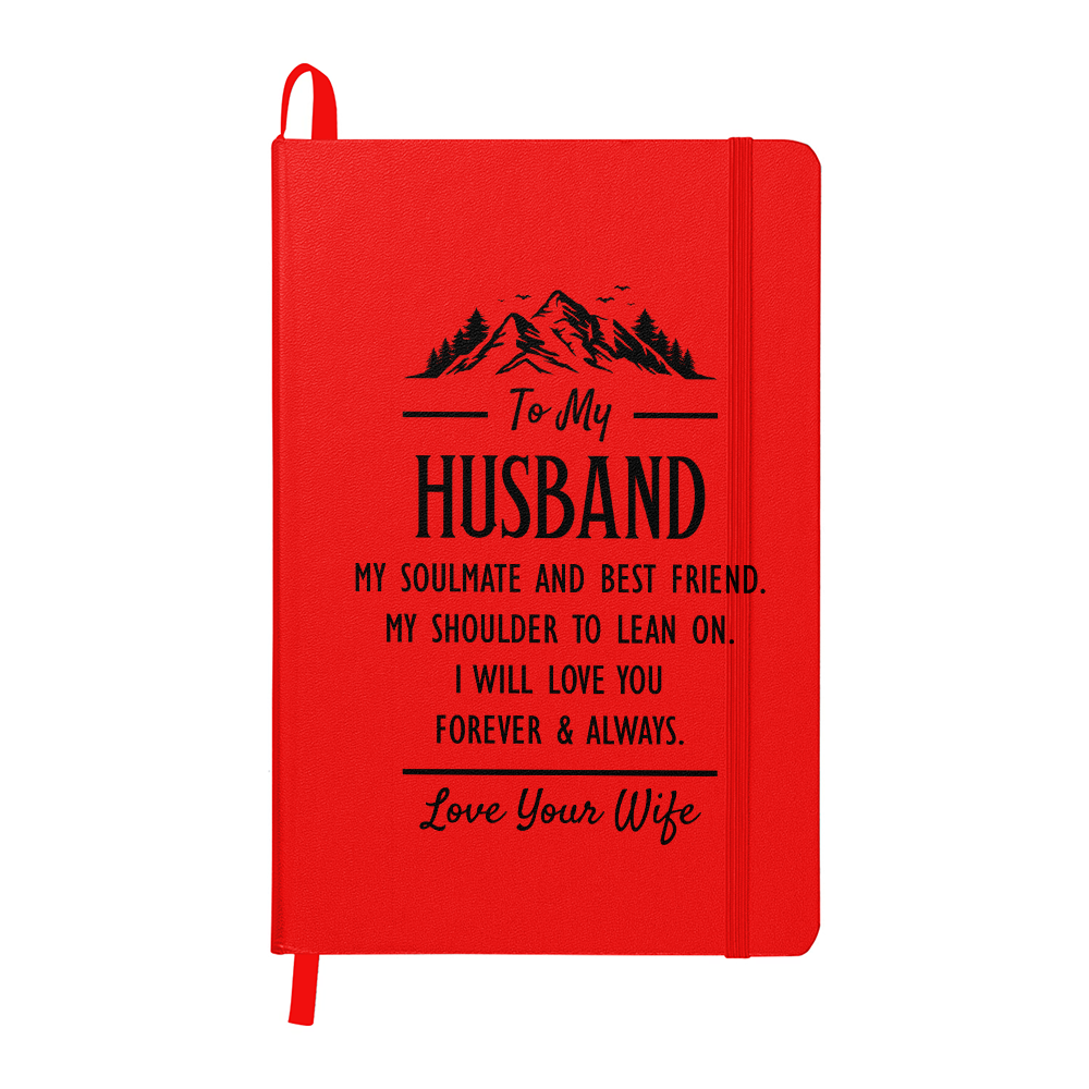To My Husband, My Soulmate And Best Friend - Leather Bound Journal, Warm Colors