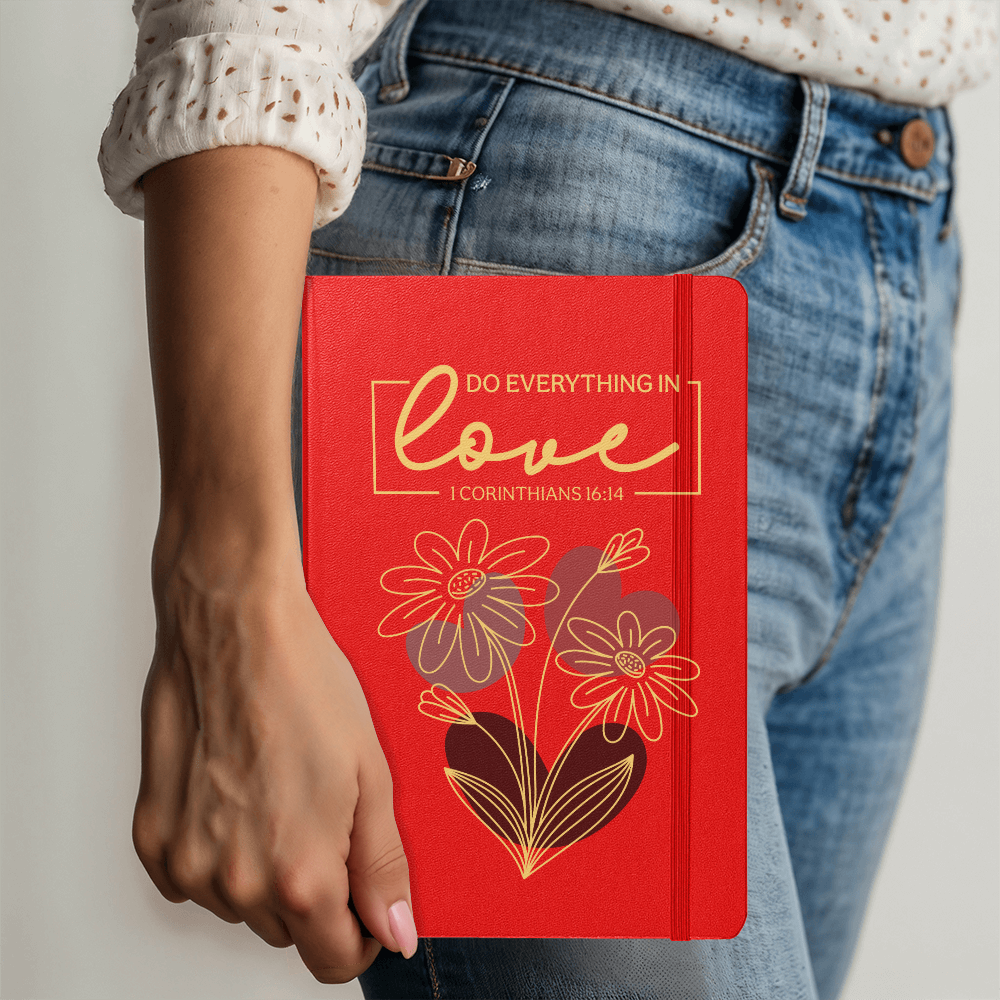 Do Everything In Love - Leather Bound Journal, Red