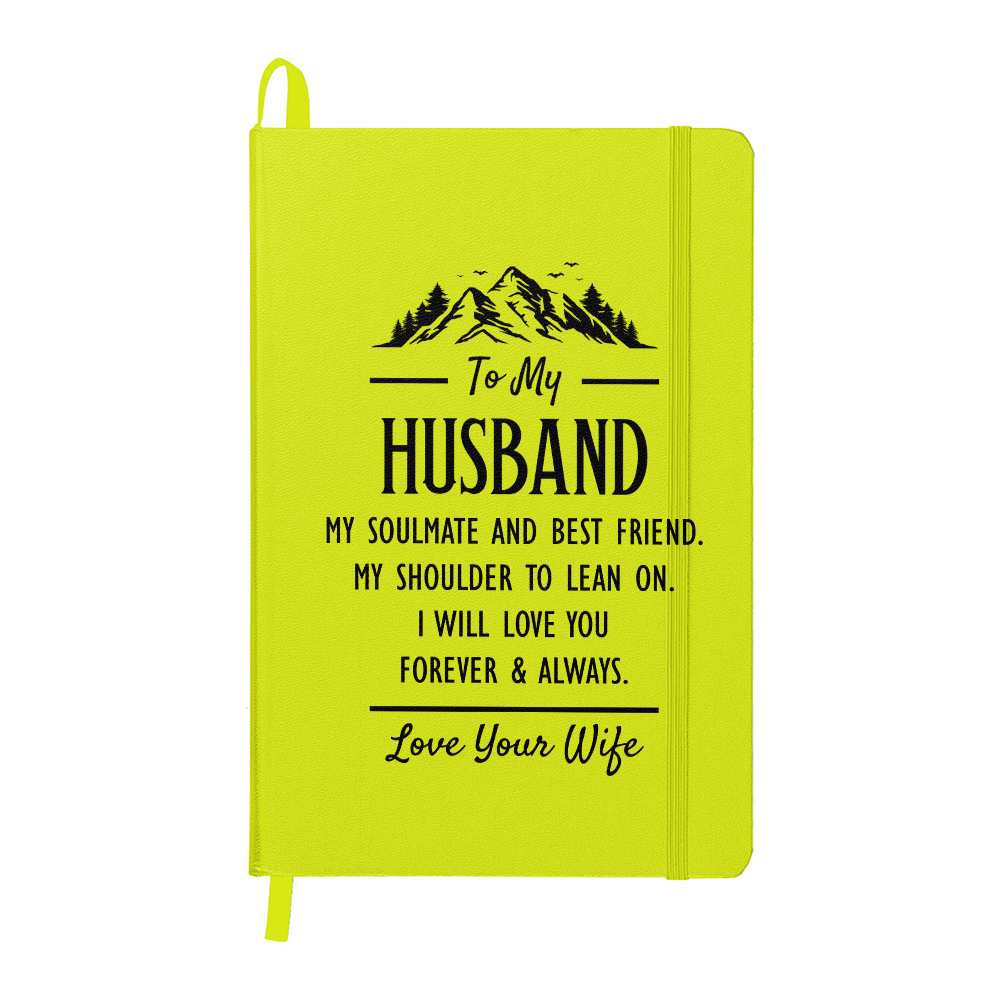 To My Husband, My Soulmate And Best Friend - Leather Bound Journal, Warm Colors