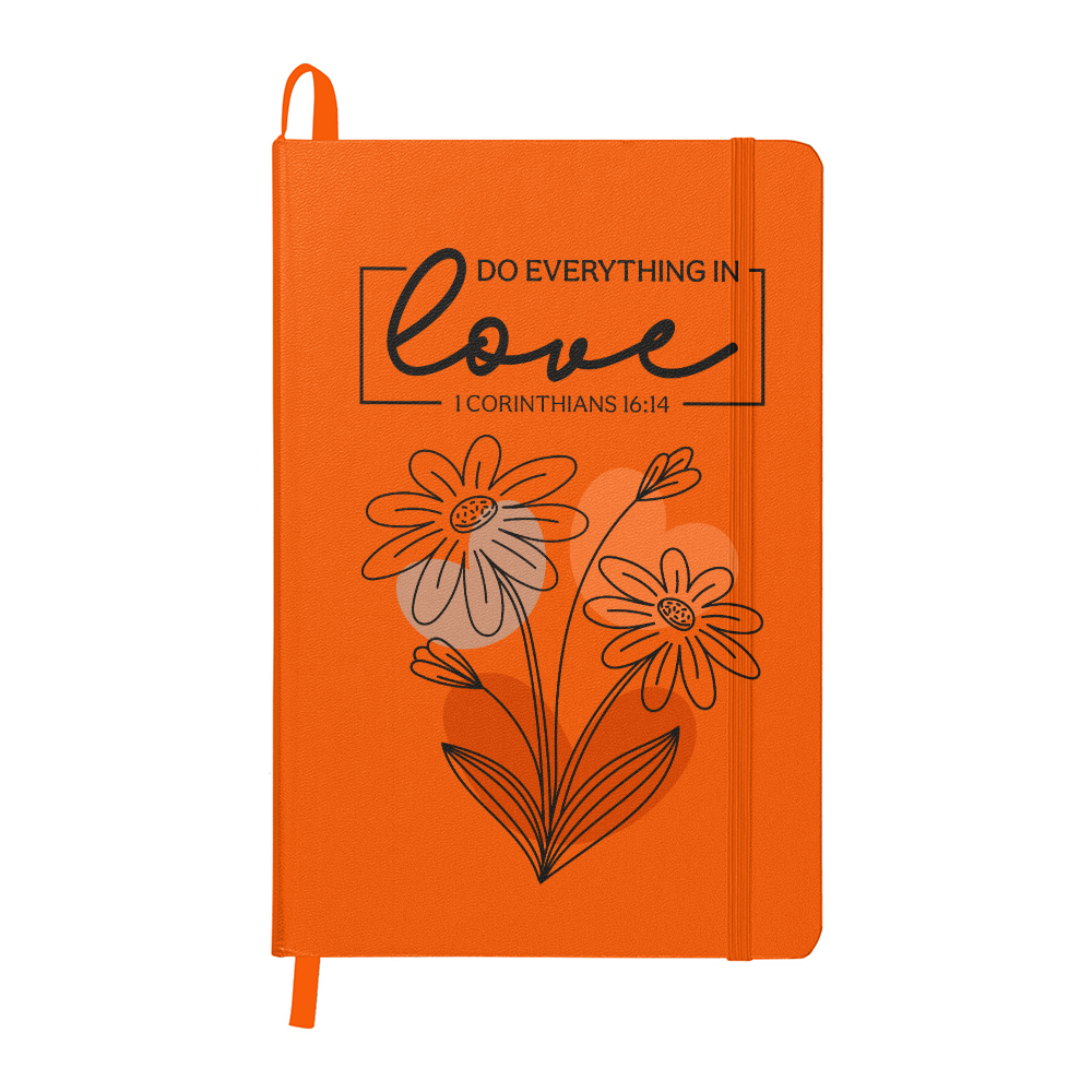 Do Everything In Love - Leather Bound Journal, Orange