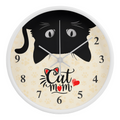 Cat Mom Wooden Frame Clock