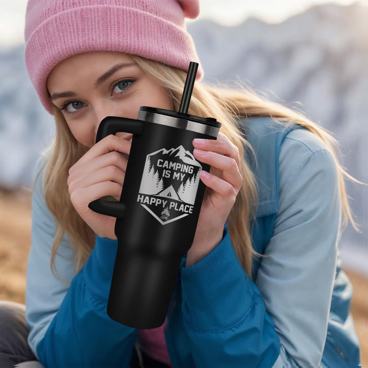 Camping Is My Happy Place — Pinnacle 40oz Tumbler