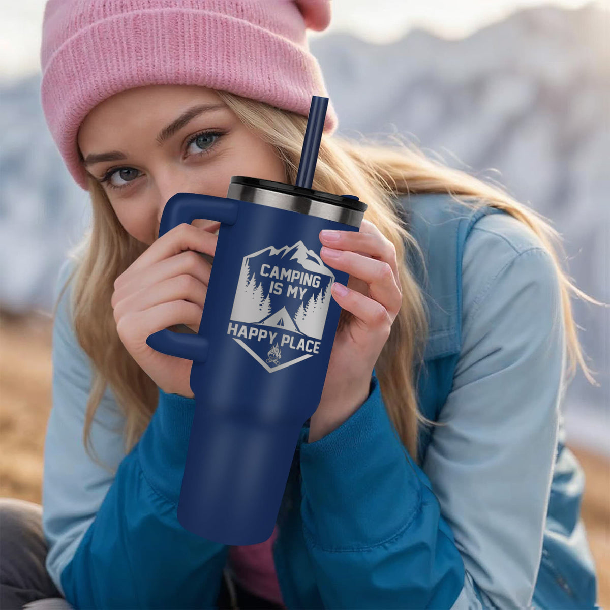 Camping Is My Happy Place — Pinnacle 40oz Tumbler