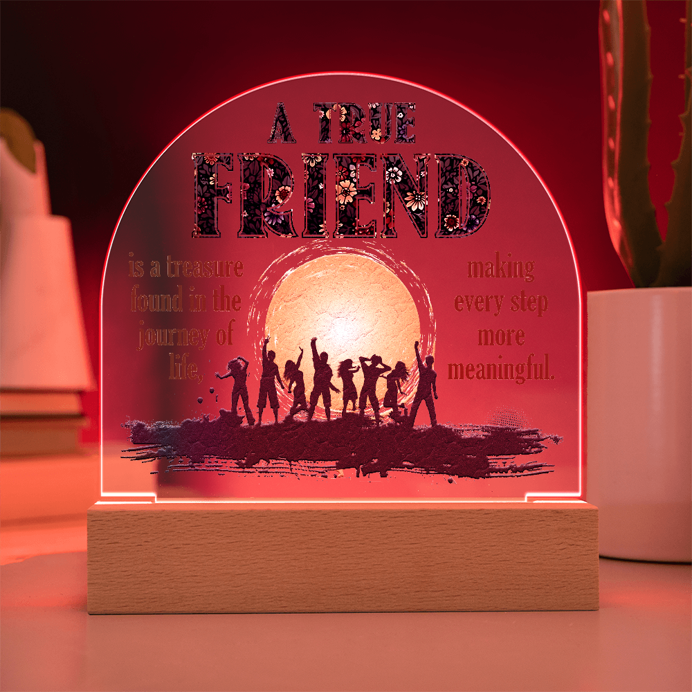 A True Friend Acrylic Dome Plaque - Gift for Friend