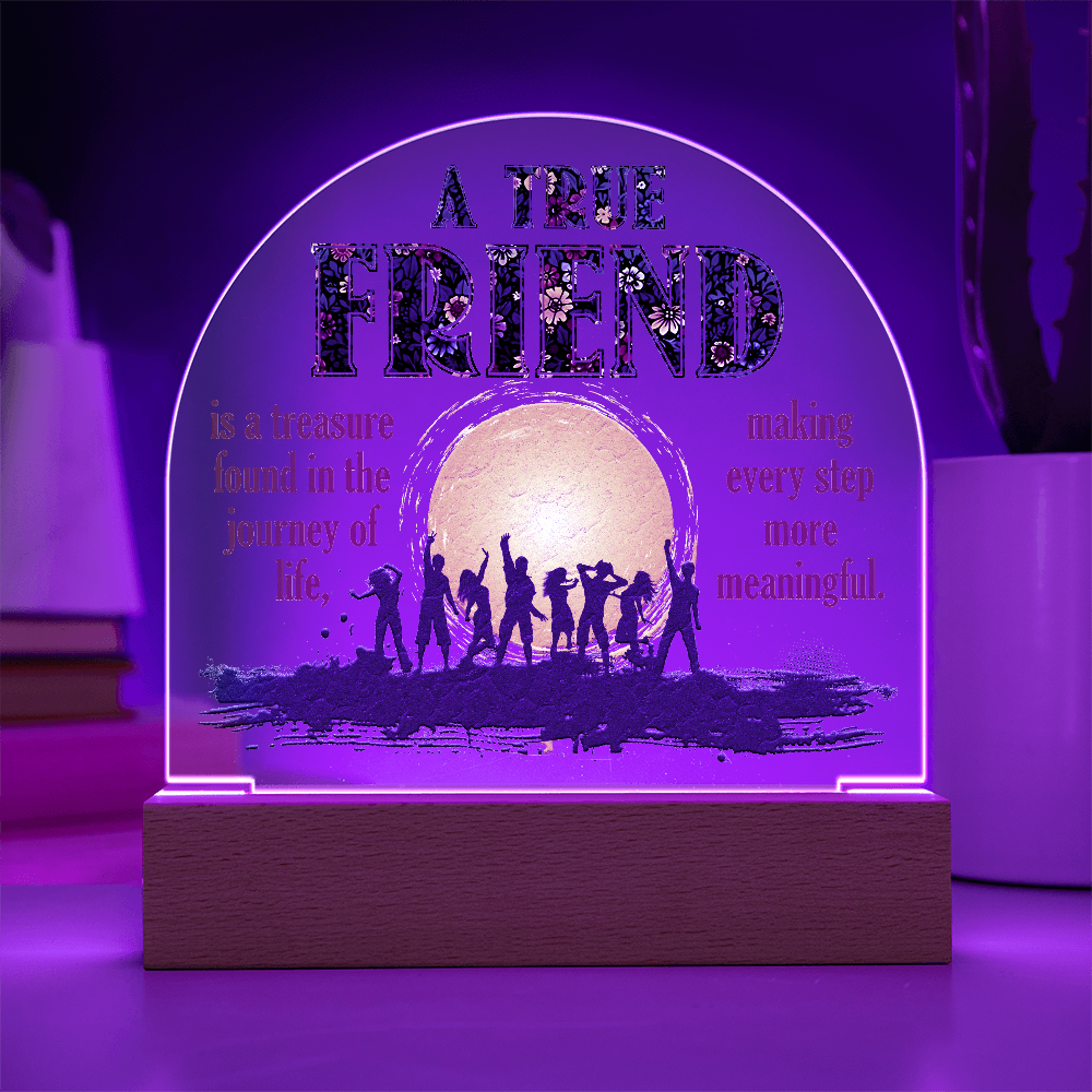 A True Friend Acrylic Dome Plaque - Gift for Friend