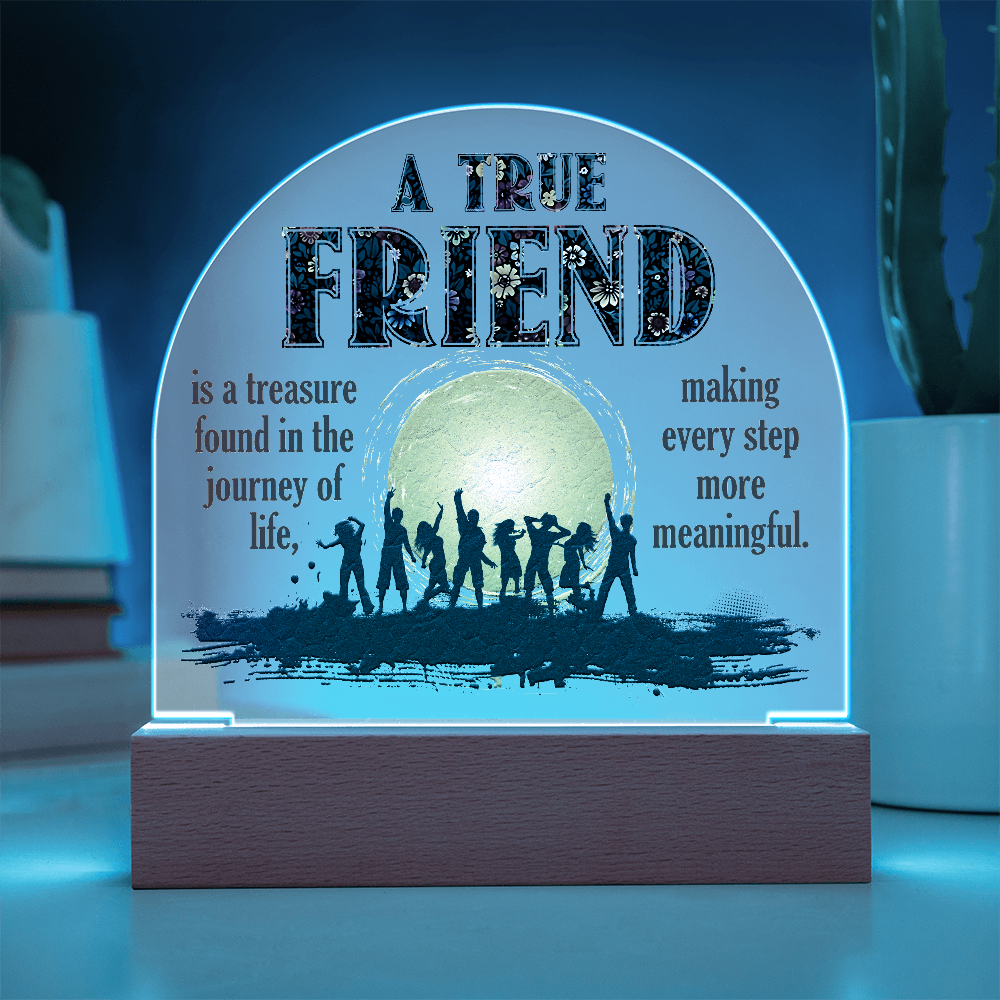 A True Friend Acrylic Dome Plaque - Gift for Friend