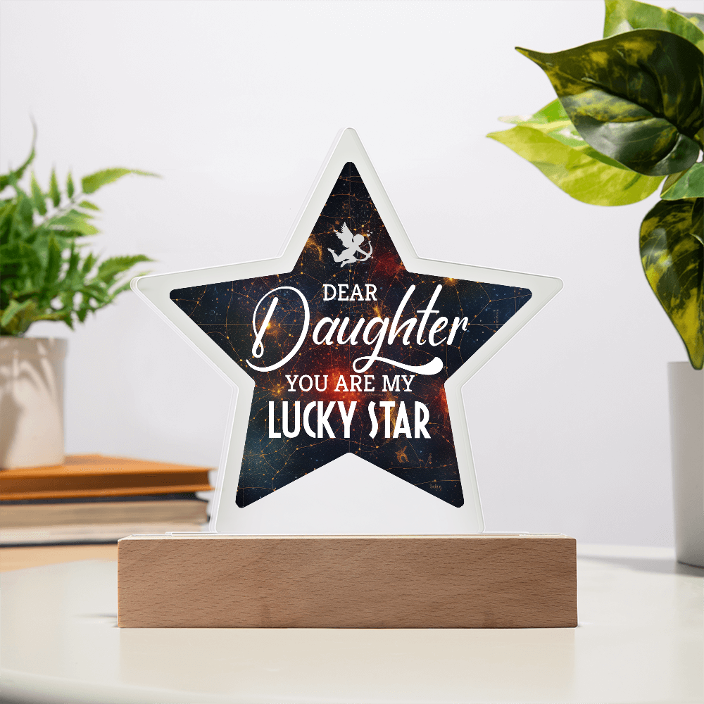 Dear Daughter You Are My Lucky Star Acrylic Star Plaque - Gift for Daughter