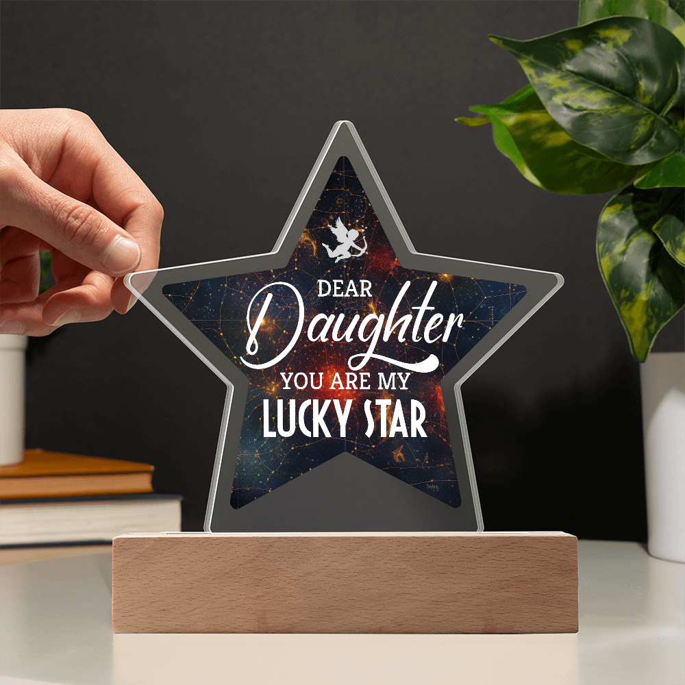 Dear Daughter You Are My Lucky Star Acrylic Star Plaque - Gift for Daughter