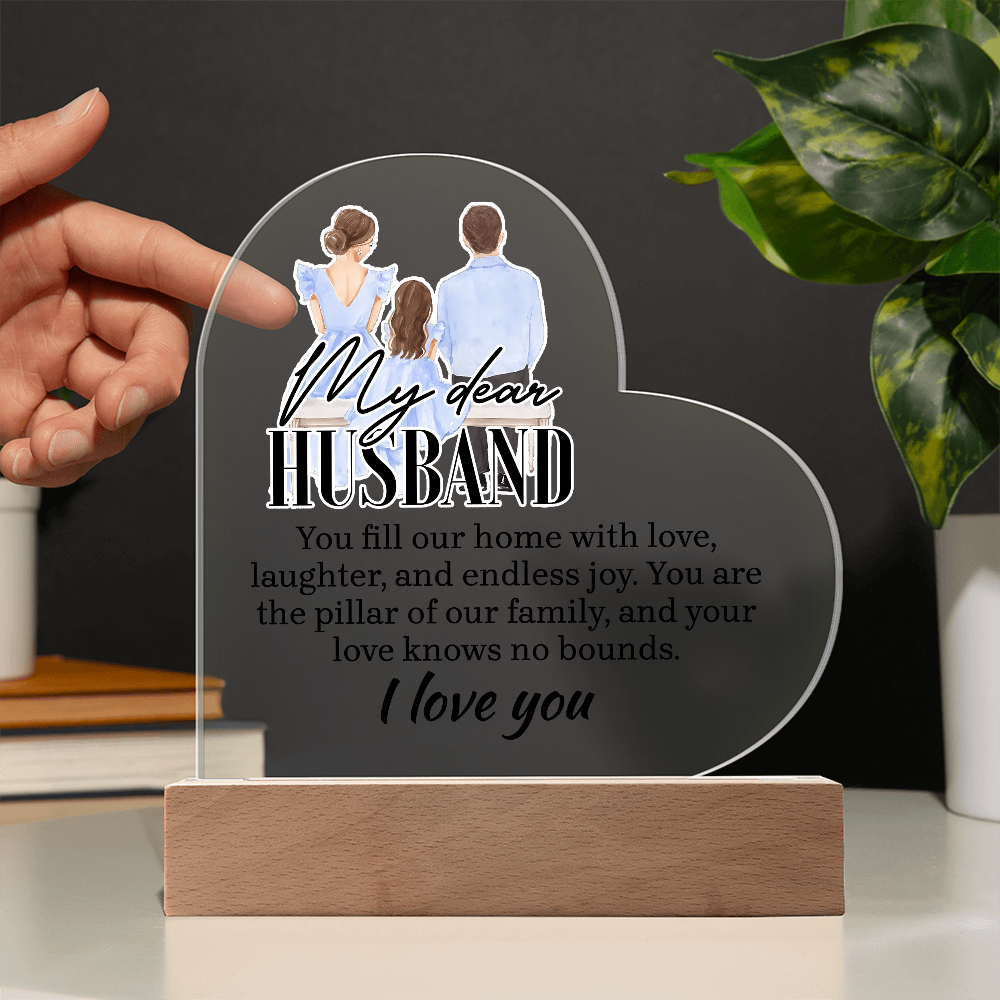 My Dear Husband Acrylic Heart Plaque - Gift for Husband