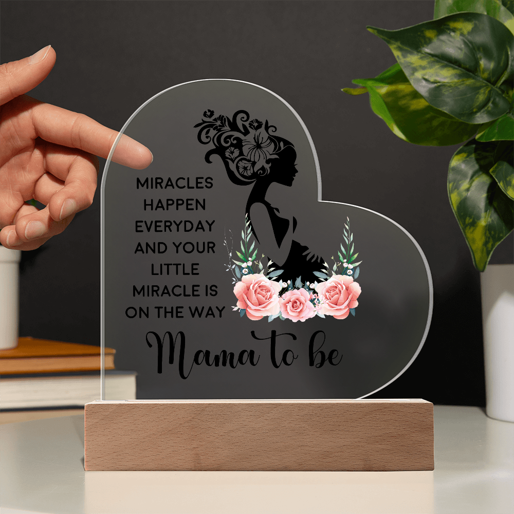 Mama To Be Acrylic Heart Plaque - New Mom Gift, Pregnancy Gift