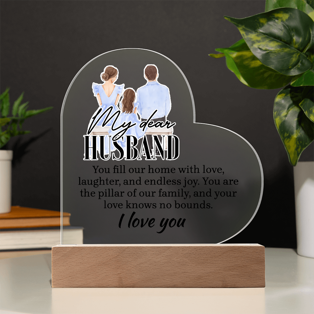 My Dear Husband Acrylic Heart Plaque - Gift for Husband