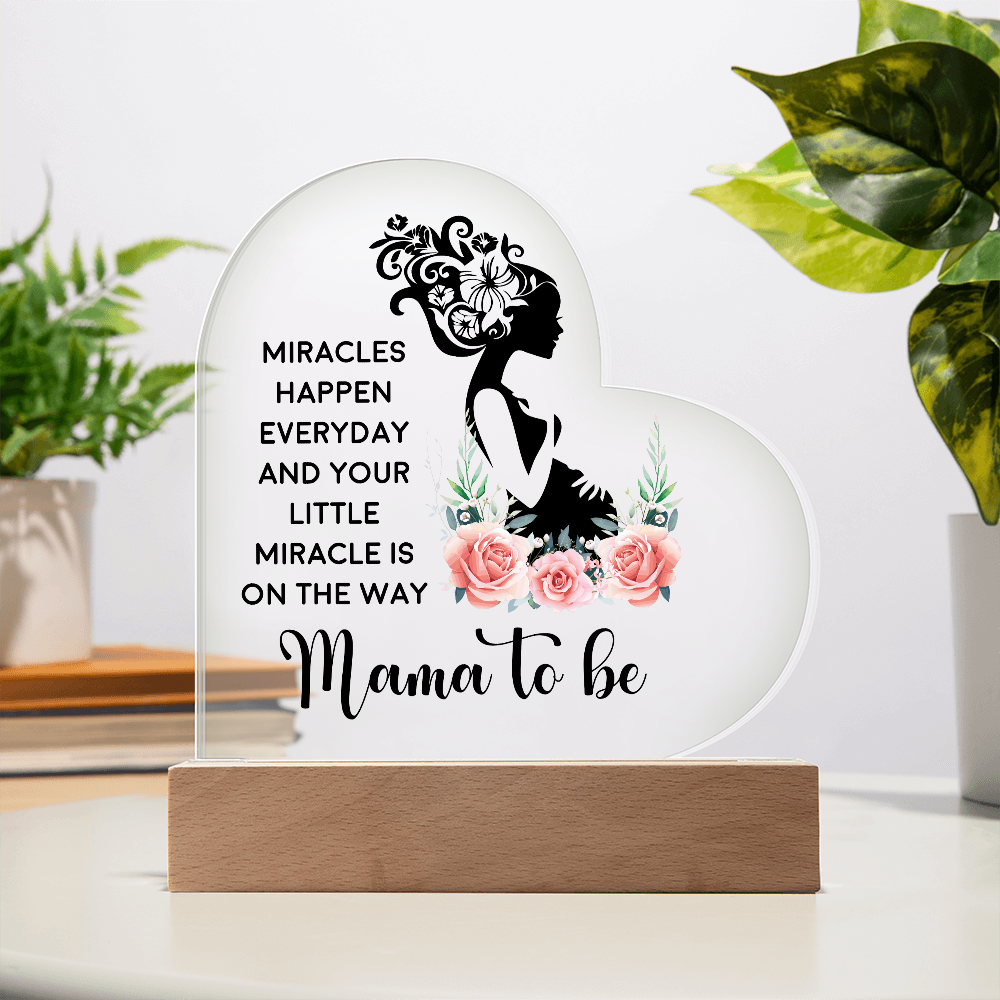 Mama To Be Acrylic Heart Plaque - New Mom Gift, Pregnancy Gift