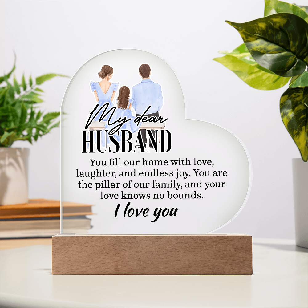 My Dear Husband Acrylic Heart Plaque - Gift for Husband