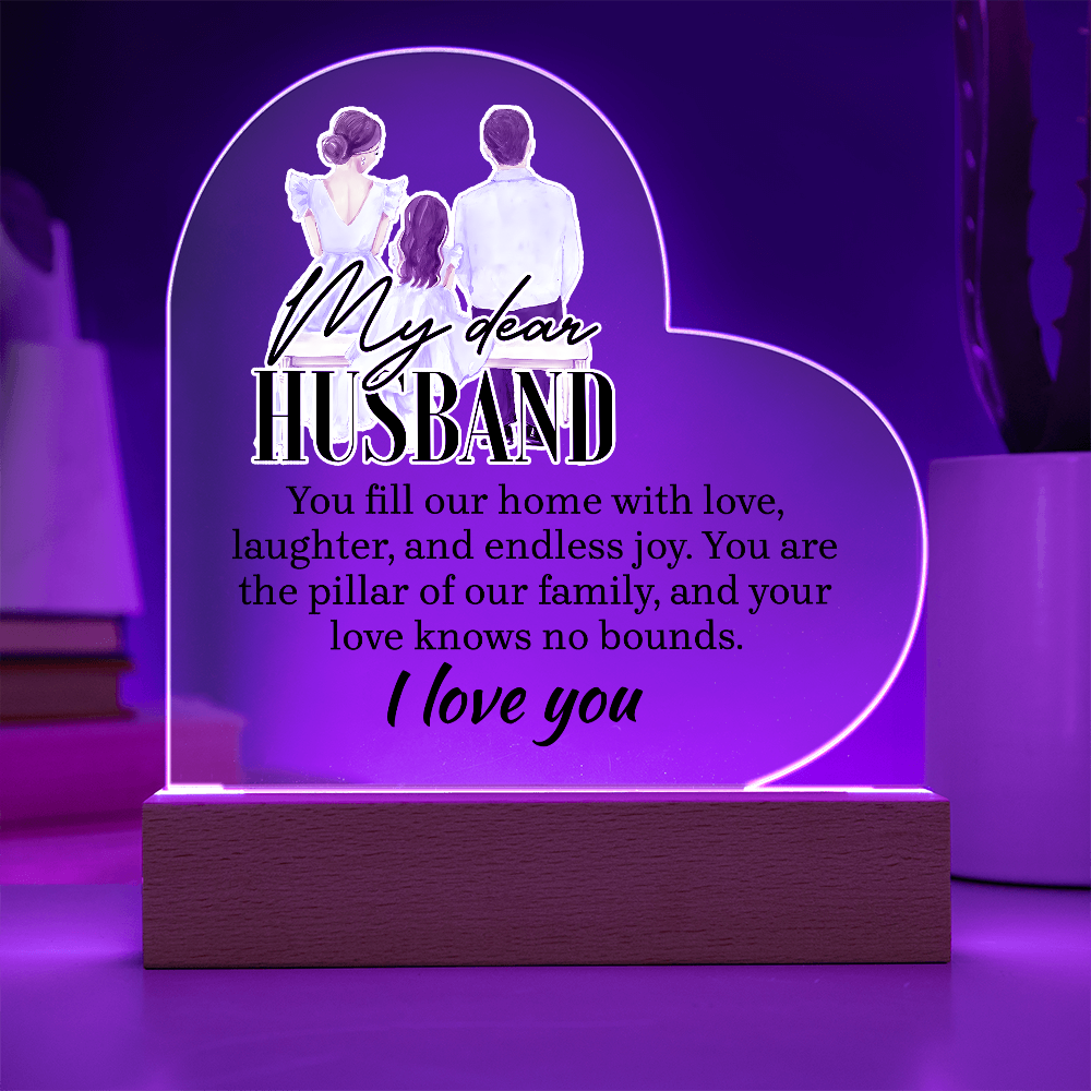 My Dear Husband Acrylic Heart Plaque - Gift for Husband