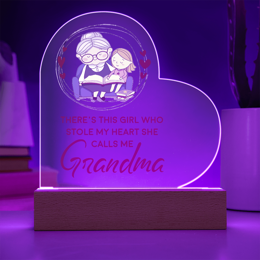 There's This Girl Who Stole My Heart Acrylic Heart Plaque - Gift for Grandma