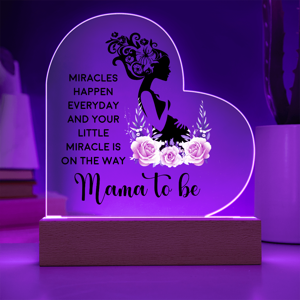 Mama To Be Acrylic Heart Plaque - New Mom Gift, Pregnancy Gift