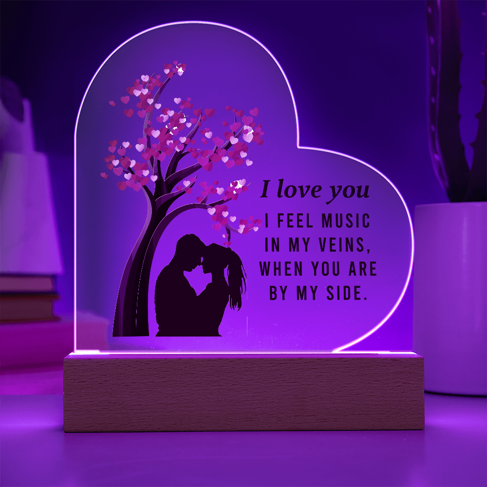 I Love You Acrylic Heart Plaque - Anniversary Gift for Wife