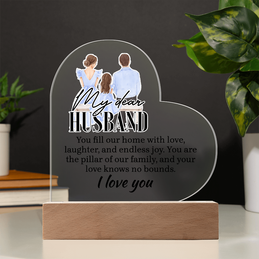 My Dear Husband Acrylic Heart Plaque - Gift for Husband