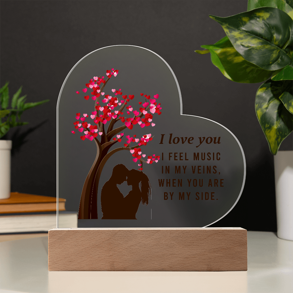 I Love You Acrylic Heart Plaque - Anniversary Gift for Wife