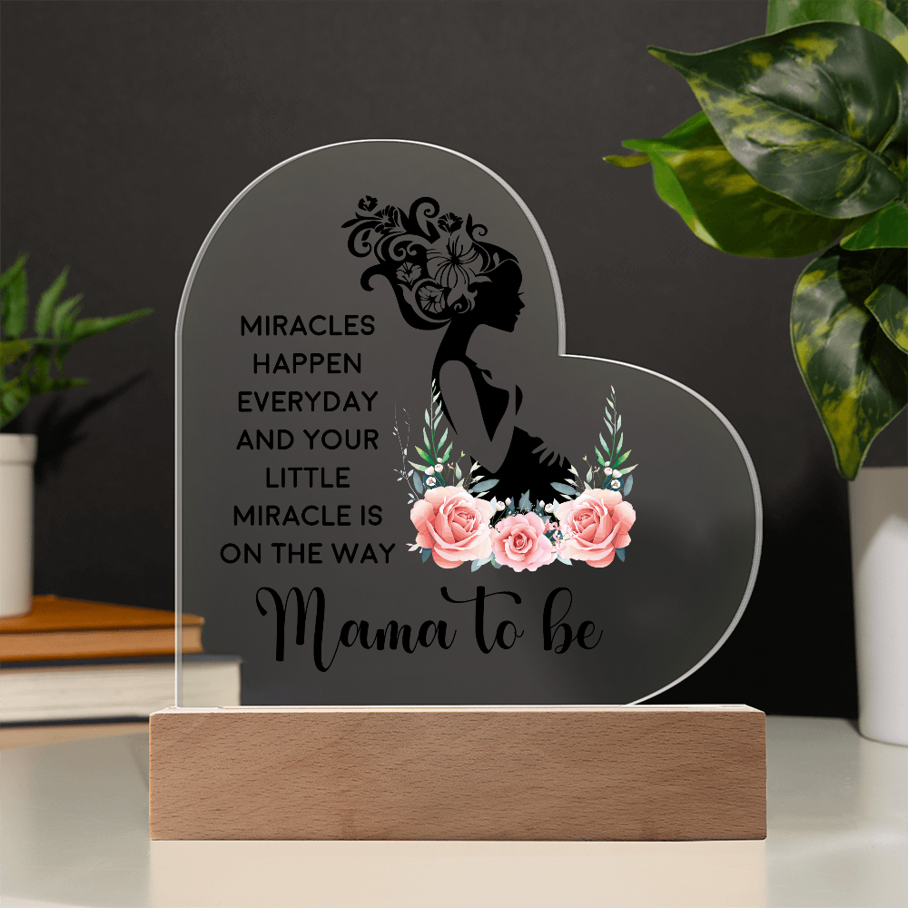 Mama To Be Acrylic Heart Plaque - New Mom Gift, Pregnancy Gift