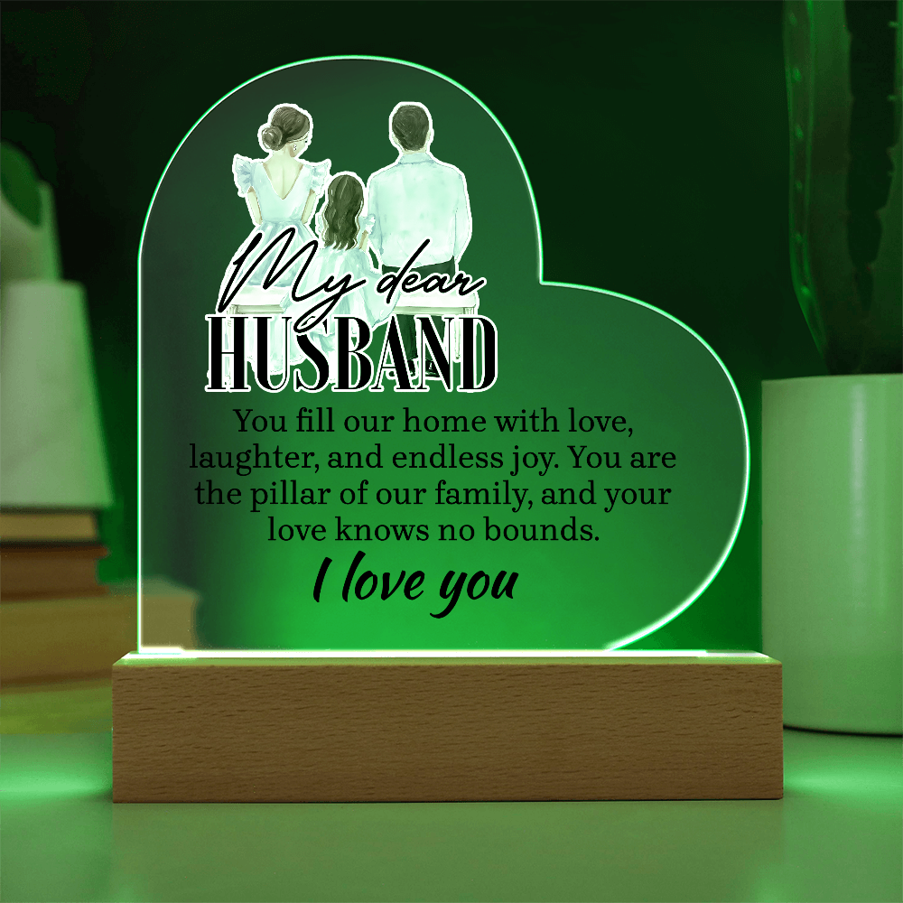My Dear Husband Acrylic Heart Plaque - Gift for Husband