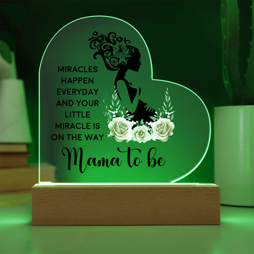 Mama To Be Acrylic Heart Plaque - New Mom Gift, Pregnancy Gift