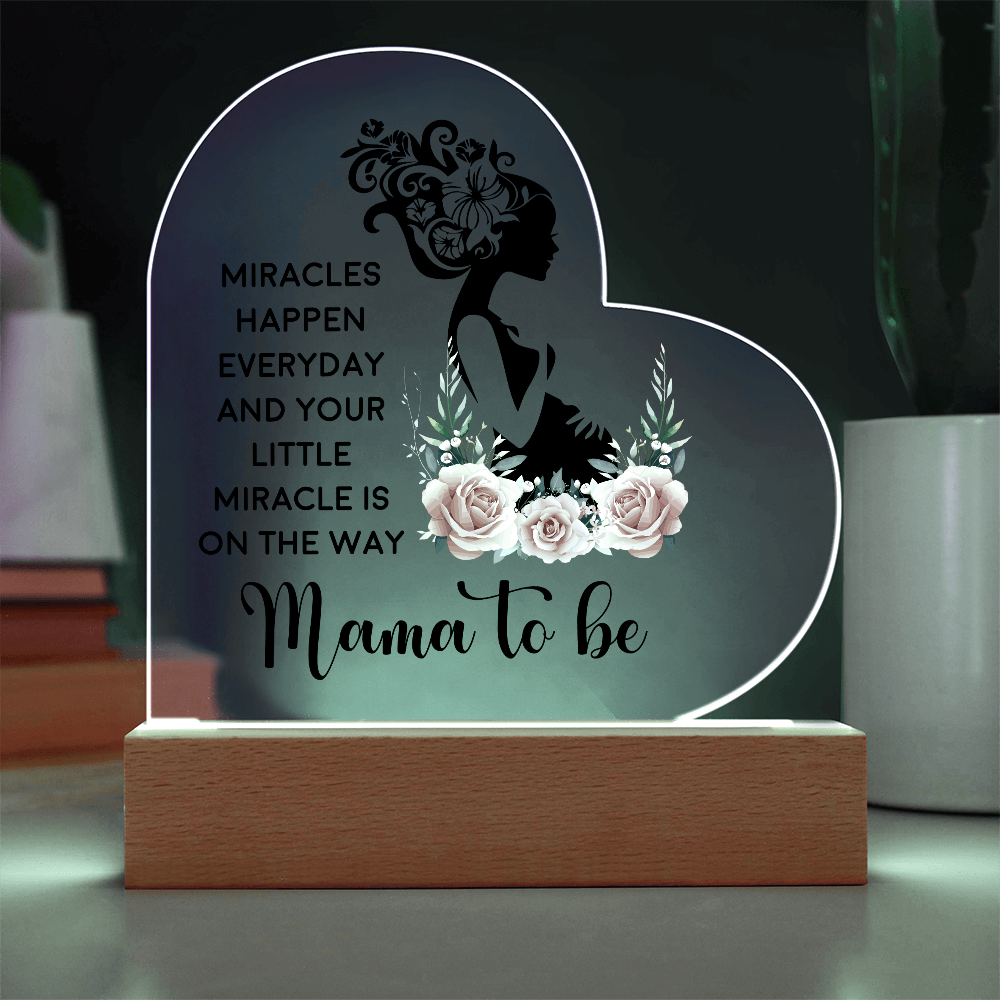 Mama To Be Acrylic Heart Plaque - New Mom Gift, Pregnancy Gift