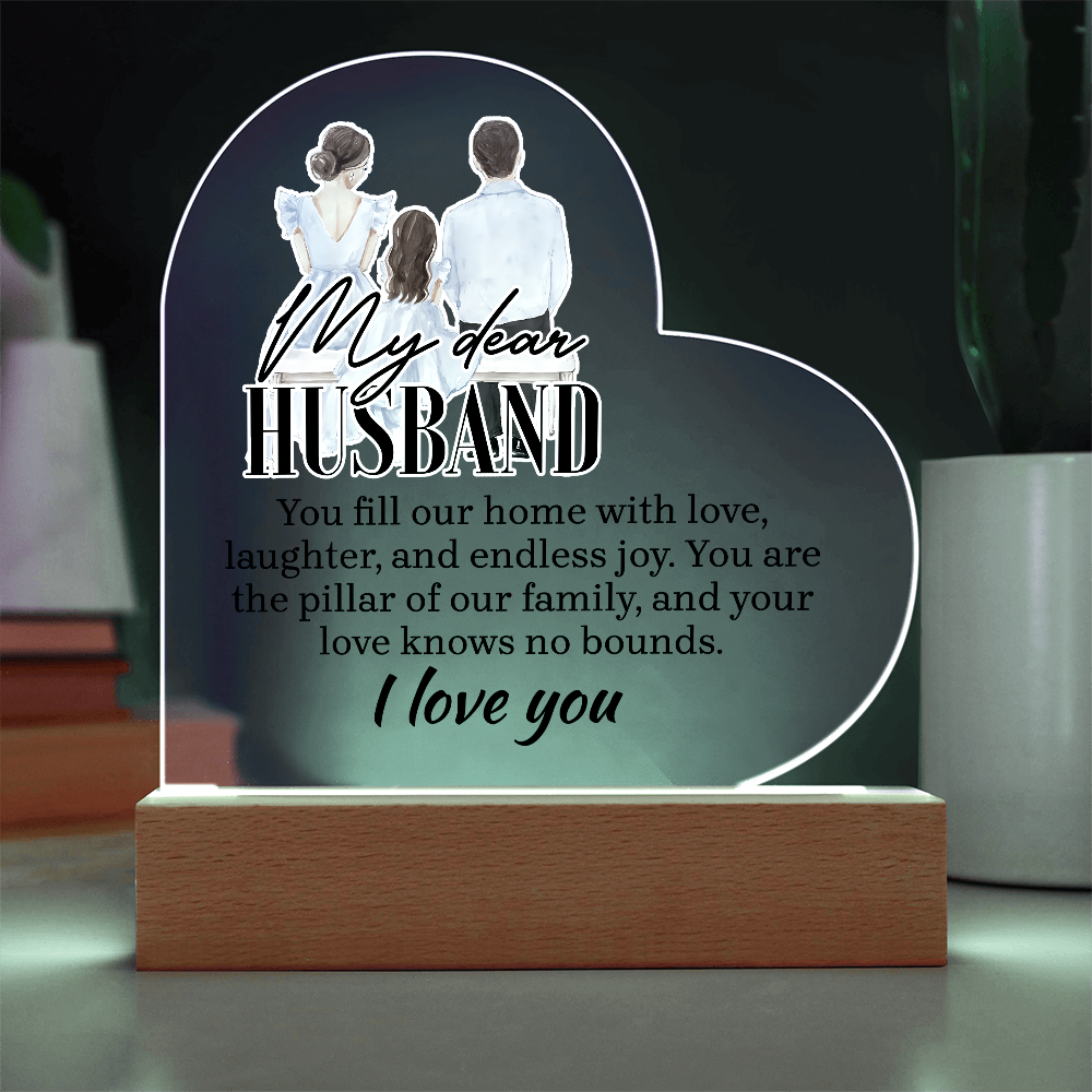 My Dear Husband Acrylic Heart Plaque - Gift for Husband