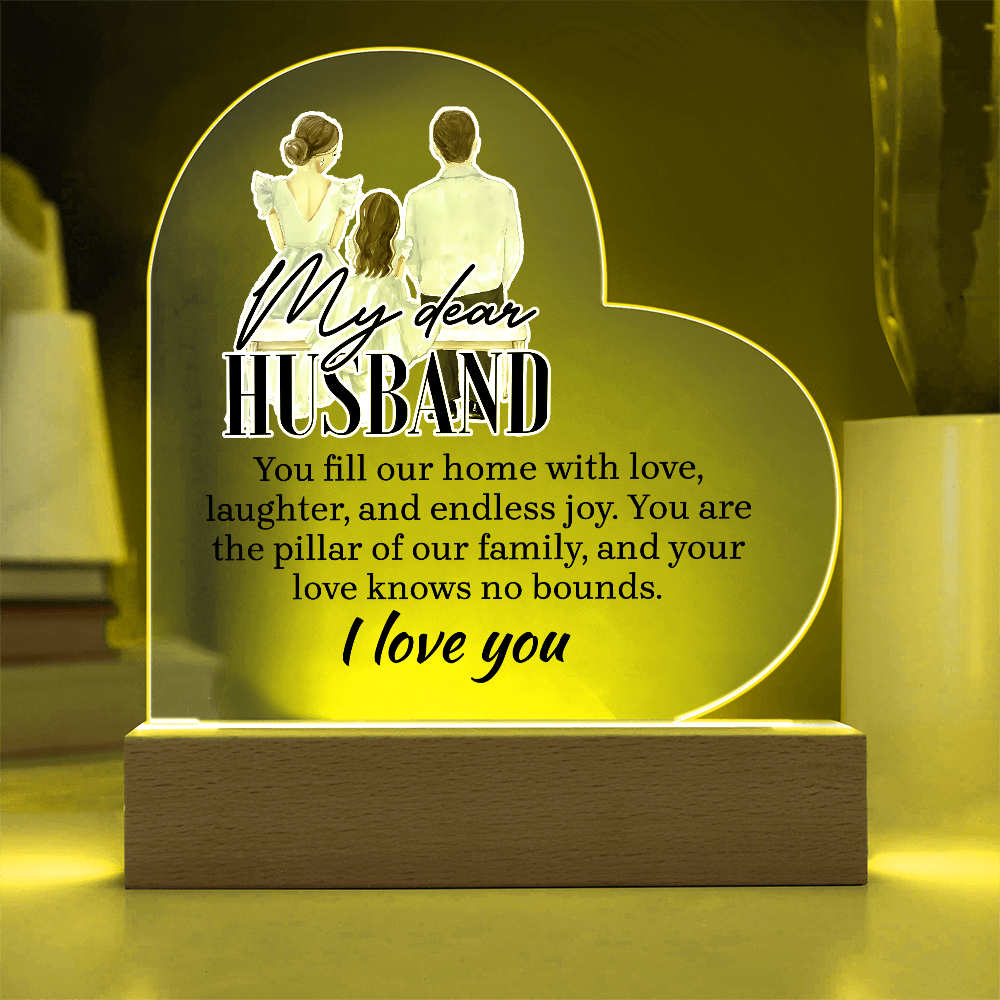 My Dear Husband Acrylic Heart Plaque - Gift for Husband