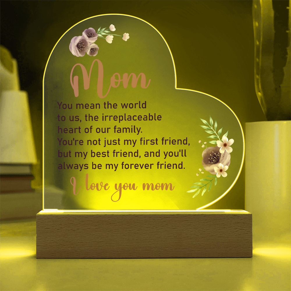 You Mean The World To Us Acrylic Heart Plaque - Mother's Day Gift
