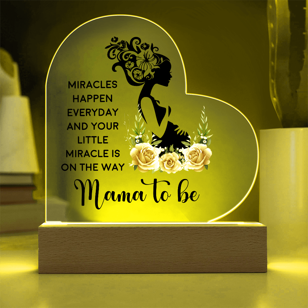 Mama To Be Acrylic Heart Plaque - New Mom Gift, Pregnancy Gift