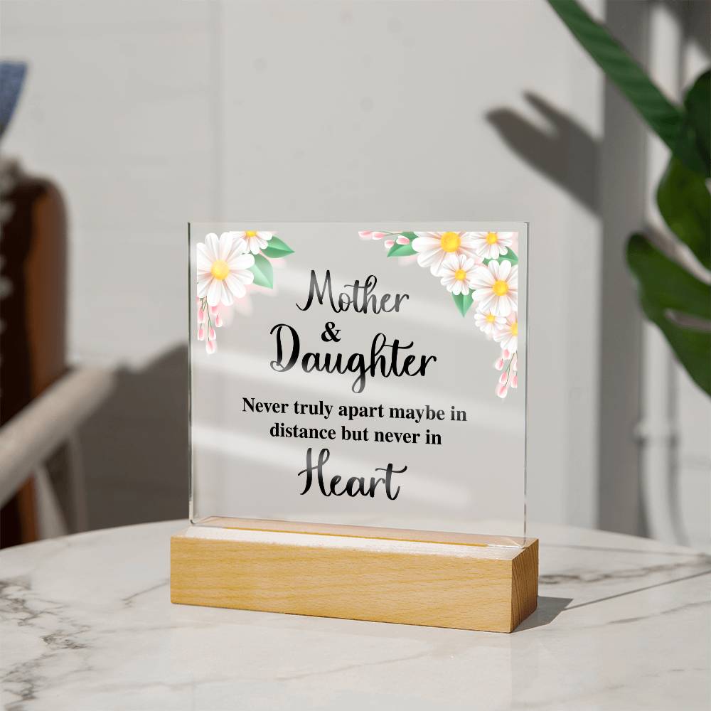 Mother And Daughter Acrylic Square Plaque - Mother's Day Gift