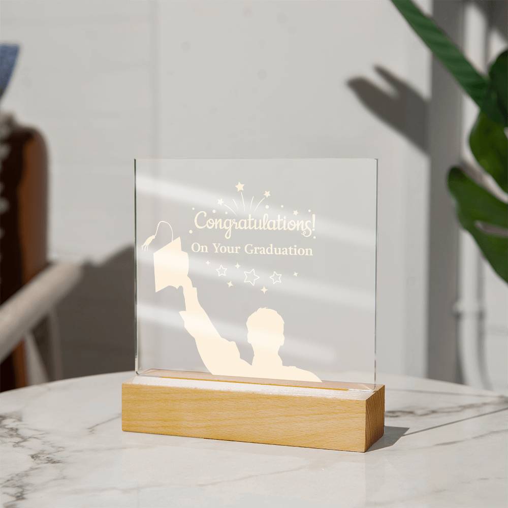 Congratulations On Your Graduation Acrylic Square Plaque - Graduation Gift