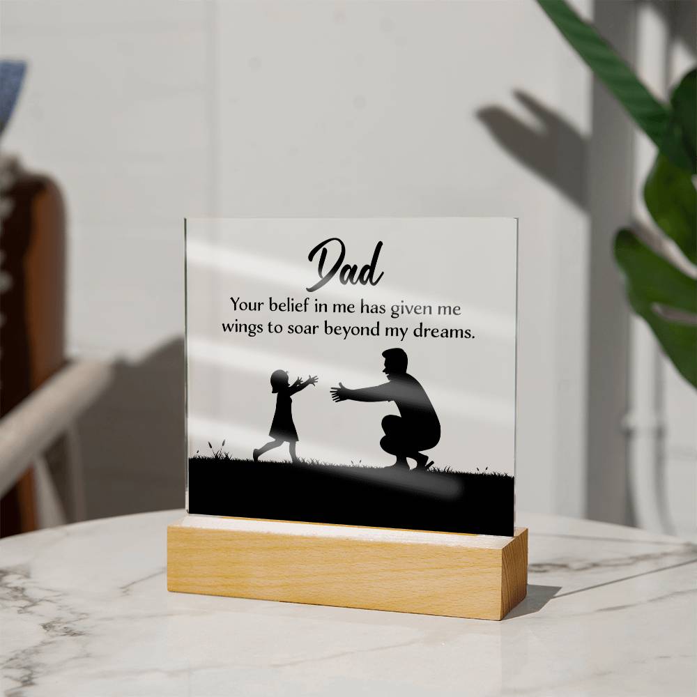 Dad Acrylic Square Plaque - Happy Father's Day Gift for Dad