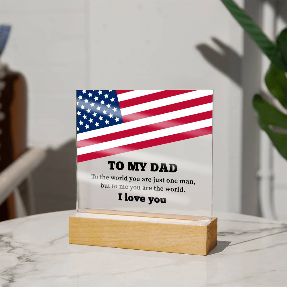 To My Dad Acrylic Square Plaque - Father's Day Gift for Dad