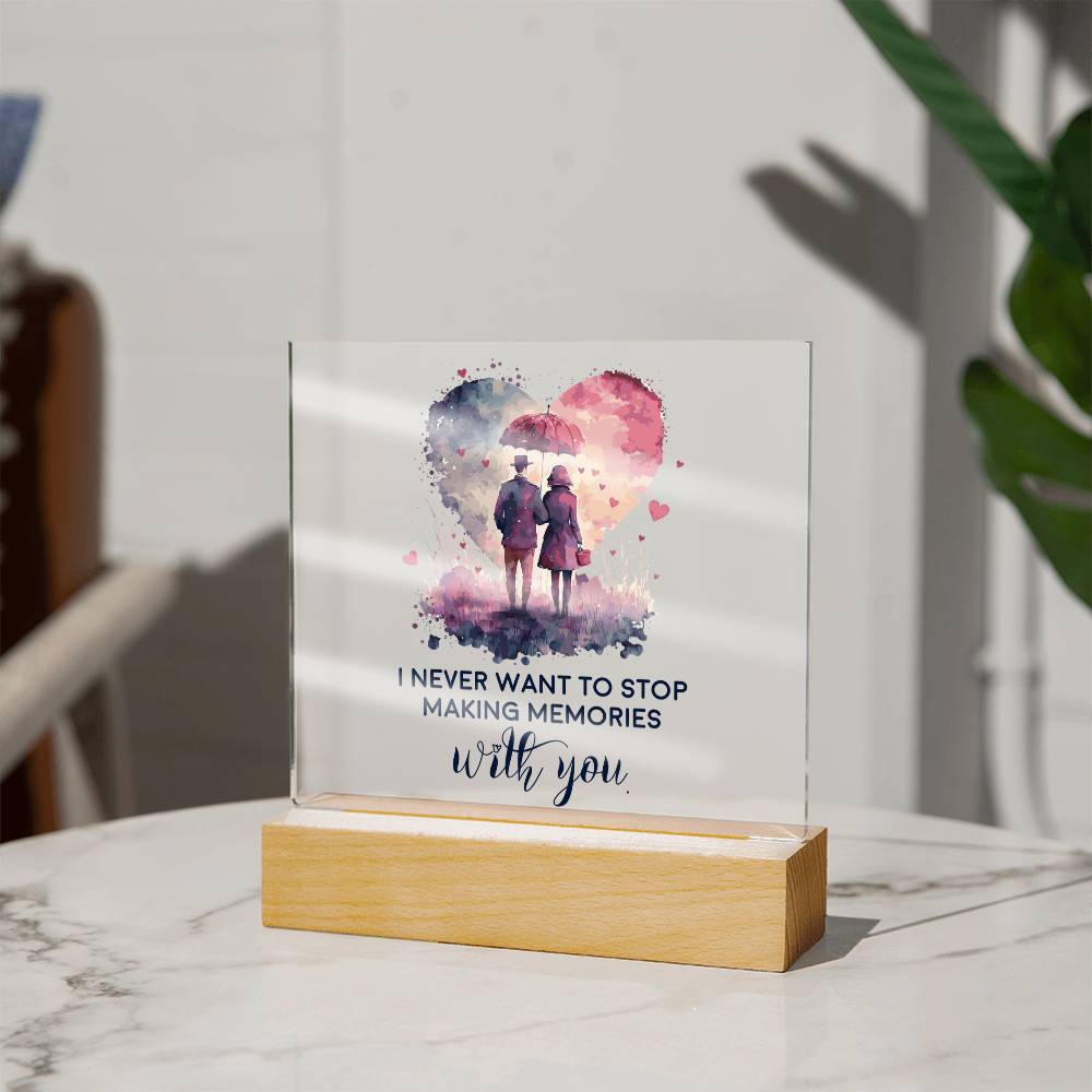 Making Memories With You Acrylic Square Plaque - Anniversary Gift