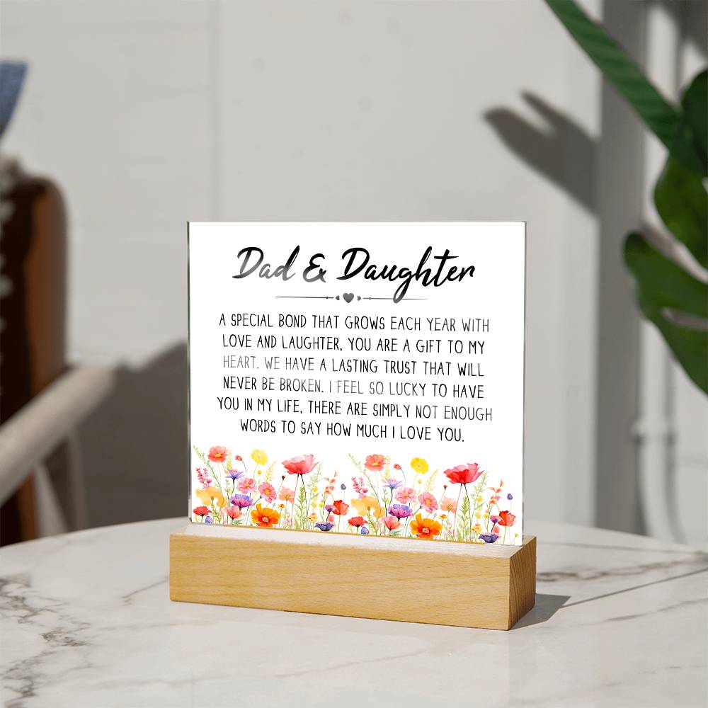 Dad & Daughter — Acrylic Square Plaque