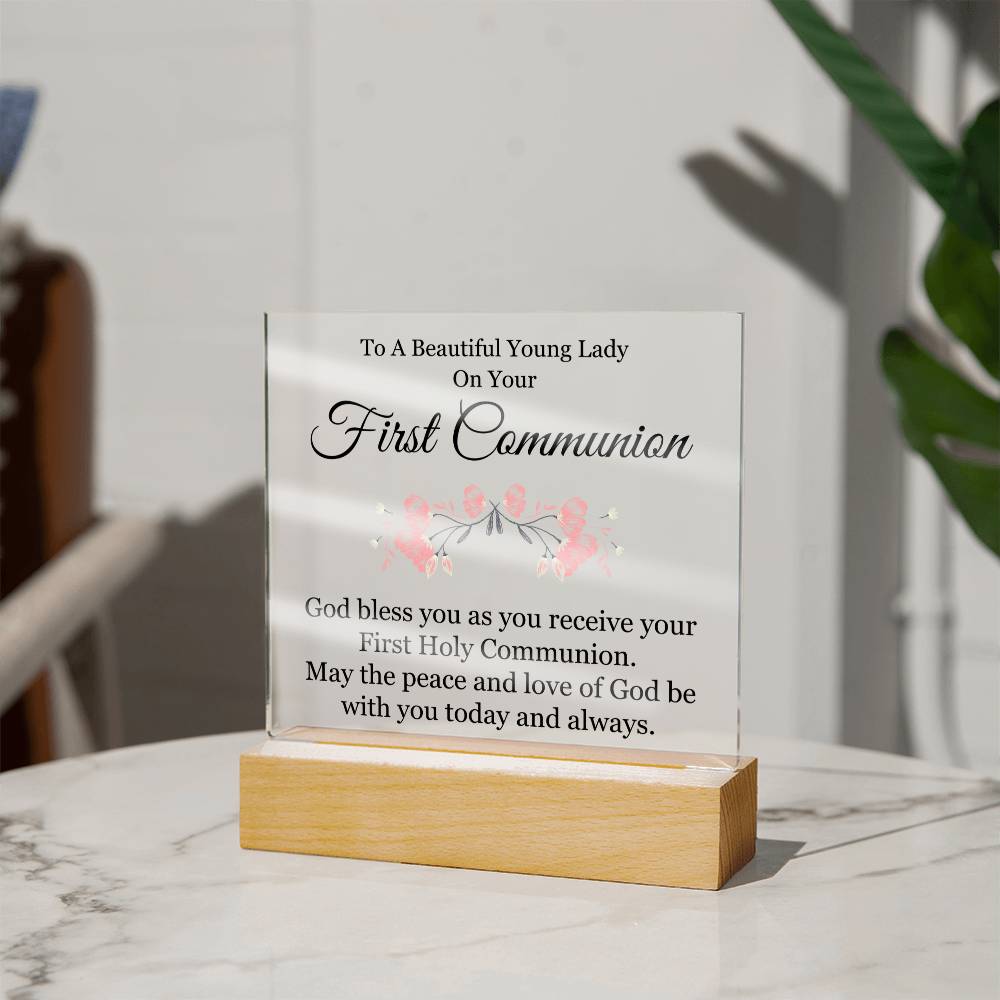 First Communion Acrylic Square Plaque - First Communion Gift