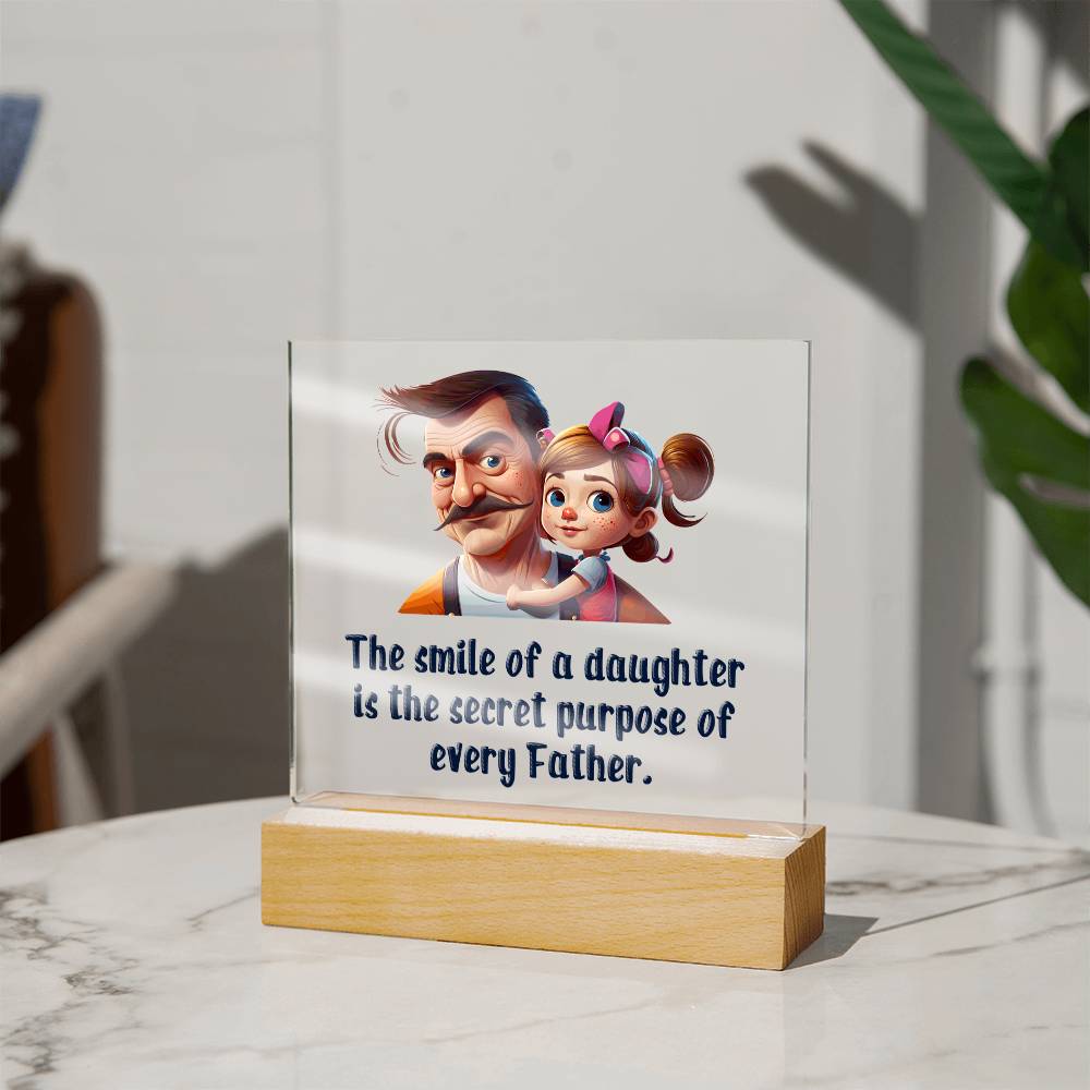 The Smile Of A Daughter Acrylic Square Plaque - Father's Day Gift for Dad